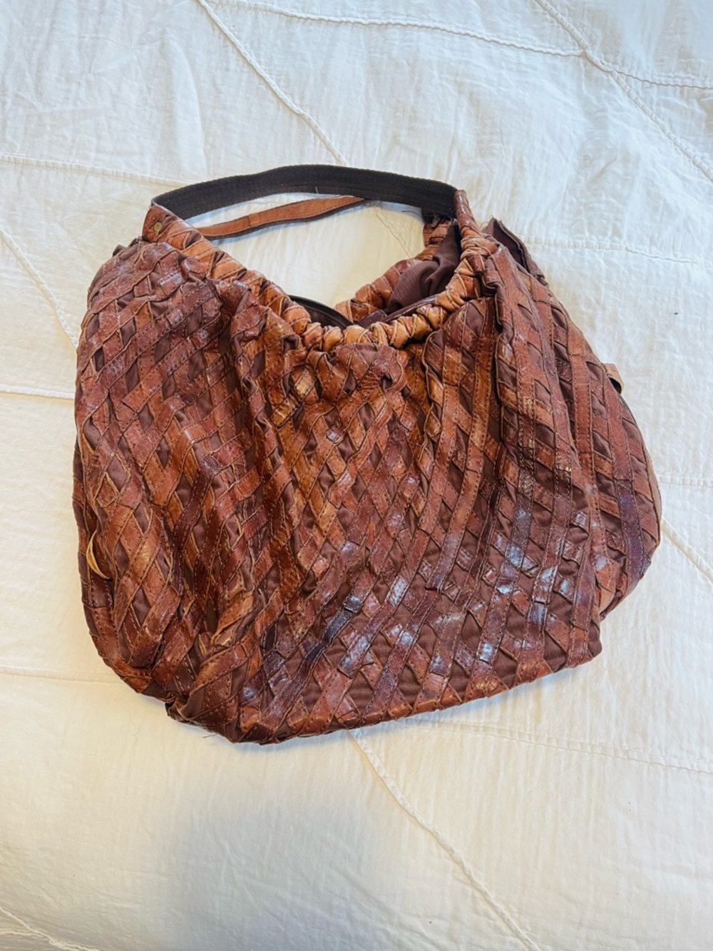 Anthropologie Woven Hobo Shoulder Bag in Brown